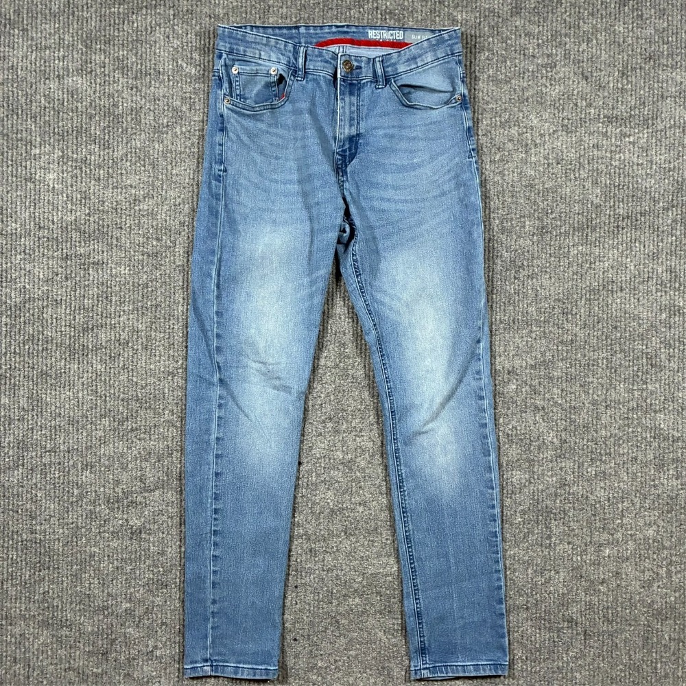 Restricted To All Mens Jeans 32x32 Blue Denim‎ Comfort Stretch Slim Fit Low Rise